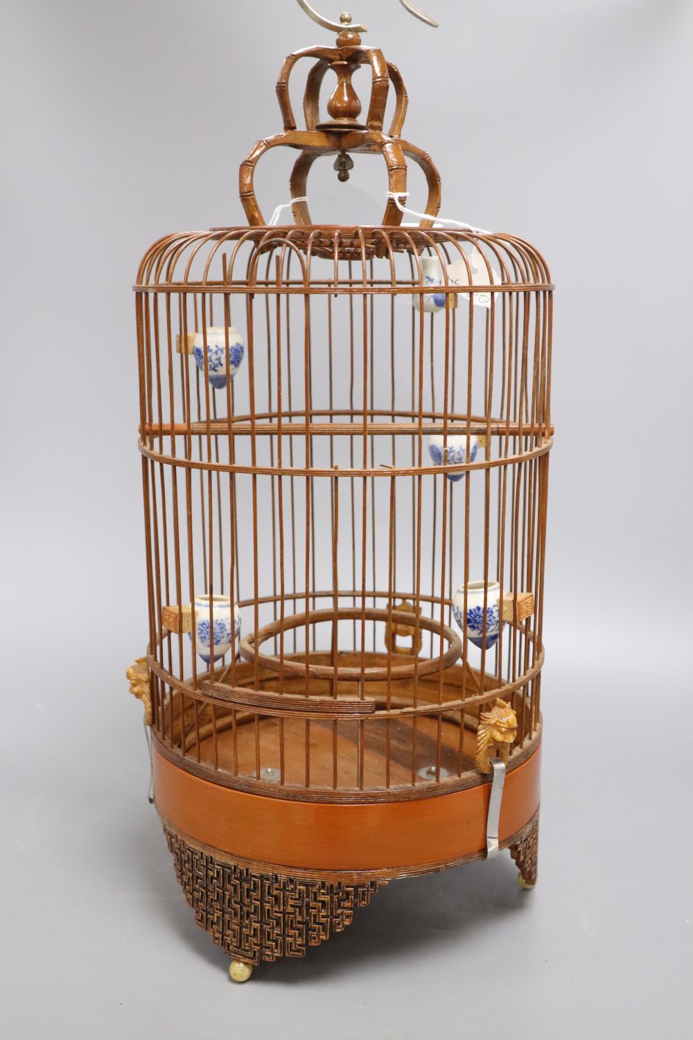 A Chinese bamboo bird cage, height 49cm